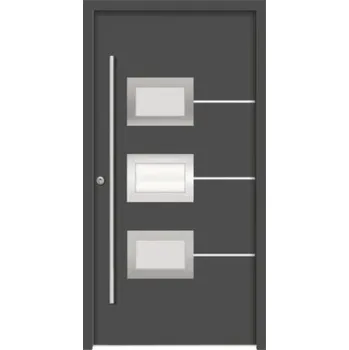 Vchodové dveře Hliníkovo-ocelové vchodové dveře bezpečnostní Hera RC2 110 x 210 cm L antracit