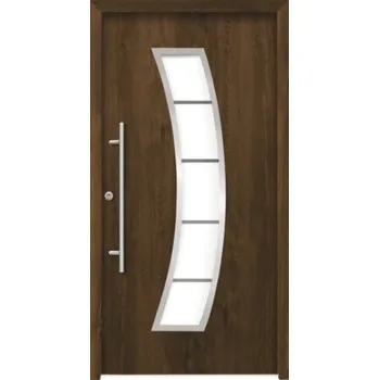 Vchodové dveře Hliníkovo-ocelové vchodové dveře bezpečnostní Hermes RC2 110 x 210 cm L ořech