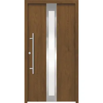 Vchodové dveře Hliníkovo-ocelové vchodové dveře pasivní Anthene 110 x 210 cm L zlatý dub