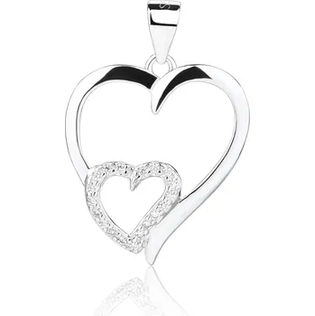 Přívěsek NUBIS® Stříbrný přívěšek dvojsrdíčko - NB-4613