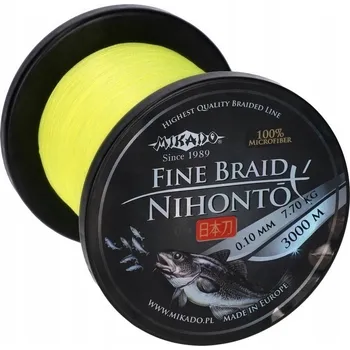 Mikado PLETENÁ ŠŇŮRA - NIHONTO FINE BRAID - 0.45mm/37.4kg/3000m - FLUO/ŽLUTÁ - 1 cívka