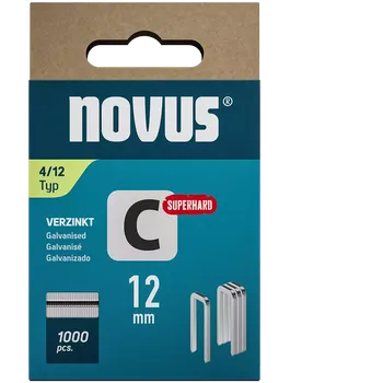 Spona do sešívačky K042-0800 Novus sponky s úzkým hřbetem, typ C, 4/12 mm, Super Hard, 1000 ks