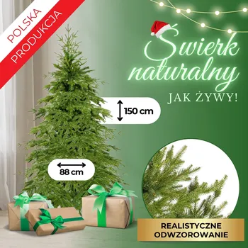 Vánoční stromek Springos CT0163 SMRK PŘÍRODNÍ PE 150 CM