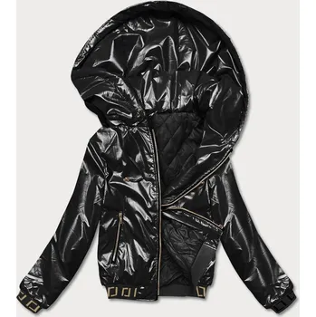 Dámská cargo bunda Krátká černá bunda pro ženy s kapucí Z083D SWEST, odstíny černé XXL (44) i392_21488-48