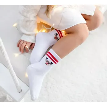 Dámské punčochy Dětské ponožky Vánoční Sob M - 35-37 / bílá