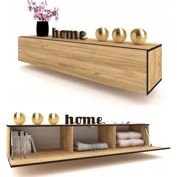 Komoda Závěsná TV skříňka horizontální komoda vitrína SIMPLY Craft černá 140