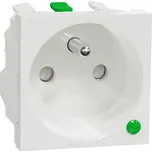 Schneider Electric NU305918EP Unica - Zásuvka s přepěťovou ochranou 250V/16A 2P+E, clonky, bezšroubová, Bílá