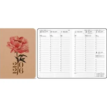 Diář Diář Oskar, týdenní, A5, kraft, Růže 2026