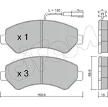 Sada brzdových destiček, kotoučová brzda CIFAM 822-709-0