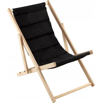 Zahradní lehátko Lehátko Kadax dřevěné, skládací, černé, zahradní, plážové