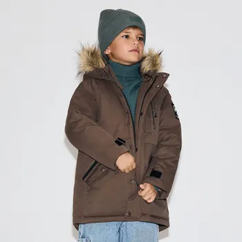 Chlapecká bunda Reserved - Bunda s kapucí - tmavě hnědá - QF994-89X - QF994-89X-158