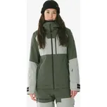 WEDZE Dámská prodyšná a hřejivá lyžařská a snowboardová bunda 500 AM M KAŠTANOVÁ|ZELENÁ