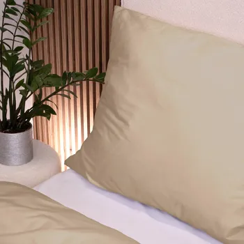 Povlak na polštář bavlněný satén 70x90 cm světle hnědý