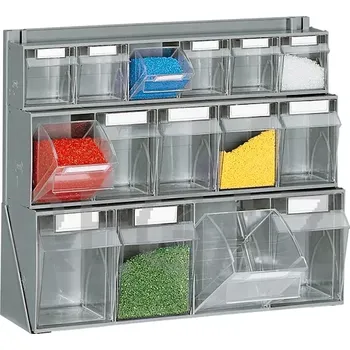 Dílenský regál Stolní stojan včetně vyklápěcích nádob