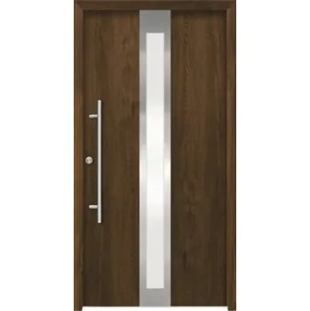 Vchodové dveře Hliníkovo-ocelové vchodové dveře pasivní Anthene 100 x 210 cm L ořech
