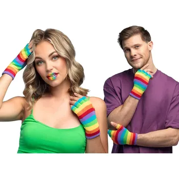 Rukavice Boland barevné palčáky bez prstů, styl 70., 80. a 90. let