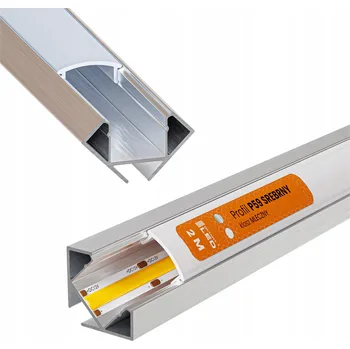 LED páska LED profil pro PÁSEK stříbrný + KRYT transparentní
