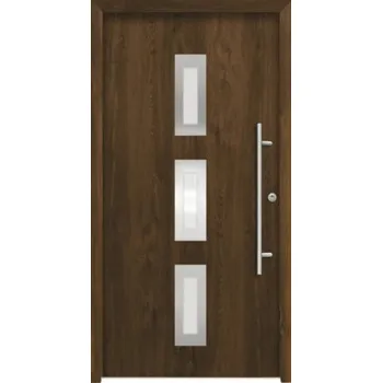 Vchodové dveře Hliníkovo-ocelové vchodové dveře bezpečnostní Artemis RC2 110 x 210 cm P ořech