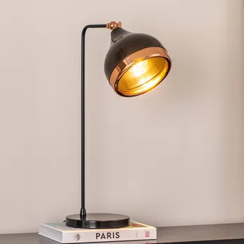 Lampička Opviq Stolní lampa Yildo, černá/měď, kov, výška 52 cm - Stínidlo na lampu - Ø 17 cm, výška 16 cm Podstavec černá, měď 1 x 15 W LED - Doprava zdarma