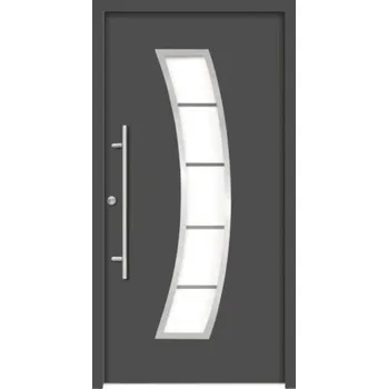 Vchodové dveře Hliníkovo-ocelové vchodové dveře pasivní Hermes 100 x 210 cm L antracit