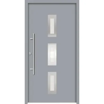 Vchodové dveře Hliníkovo-ocelové vchodové dveře pasivní Artemis 110 x 210 cm L šedé