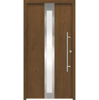 Vchodové dveře Hliníkovo-ocelové vchodové dveře pasivní Anthene 110 x 210 cm P zlatý dub