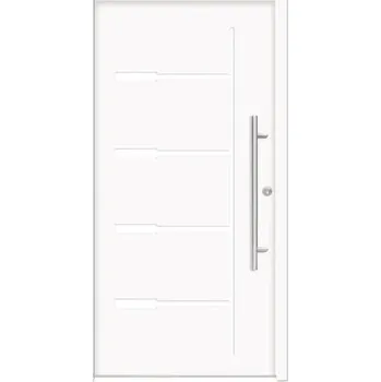 Vchodové dveře Hliníkovo-ocelové vchodové dveře pasivní Zeus 110 x 210 cm P bílé