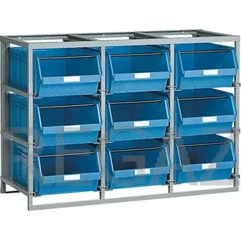 Dílenský regál Regálový rám včetně 9 zásobníků velikosti 5