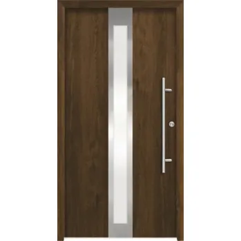 Vchodové dveře Hliníkovo-ocelové vchodové dveře pasivní Anthene 110 x 210 cm P ořech