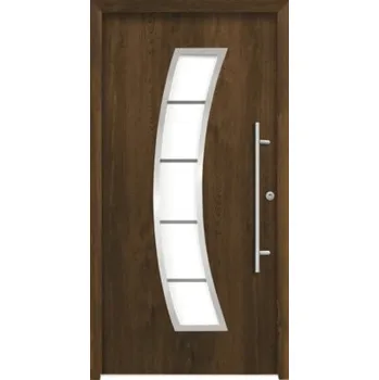 Vchodové dveře Hliníkovo-ocelové vchodové dveře bezpečnostní Hermes RC2 100 x 210 cm P ořech