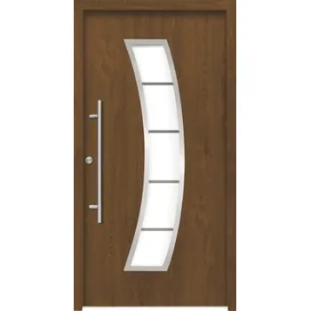 Vchodové dveře Hliníkovo-ocelové vchodové dveře pasivní Hermes 110 x 210 cm L zlatý dub