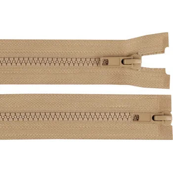 Zip Zip kostěný No 5 dělitelný 2 jezdce / dvoucestný 70 cm bundový, malé, 308 hnědá přírodní