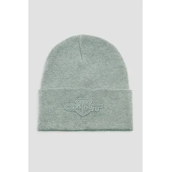 Kšiltovka ČEPICE GANT TONAL SHIELD BADGE BEANIE GREY MELANGE
