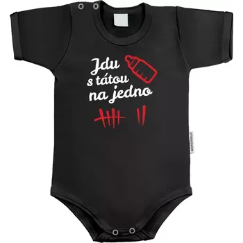 Kojenecký body Dětské body s krátkým rukávem Jdu s tátou na jedno