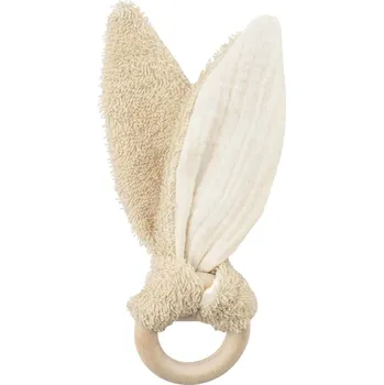 plyšák MUFFIN MODE Kousátko přírodní se šusticími oušky zajíčka, BISCUIT