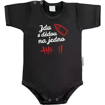 Kojenecký body Dětské body s krátkým rukávem Jdu s dědou na jedno