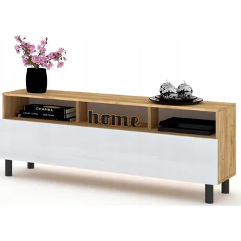 Komoda Stojící Skříňka pod TV PLAY HEELS Komoda Police Vitrína Craft Bílý Lesk 100