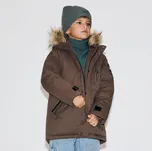 Reserved - Barevná bunda s kapucí - tmavě hnědá - QF994-89X - QF994-89X-164