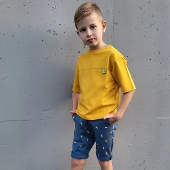 Chlapecké kraťasy MUFFIN MODE Chlapecké biobavlněné kraťasy “SEEDS”, modré Velikost: 110/116