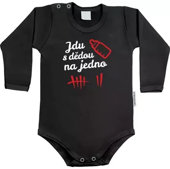 Kojenecký body Dětské body s dlouhým rukávem Jdu s dědou na jedno