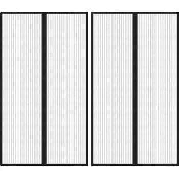 Síť proti hmyzu Závěsy do dveří proti hmyzu 2 ks s magnety černé 200 x 80 cm IM_314685