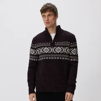 Pánský svetr Reserved - Svetr s rolákem - hnědá - 939GC-83P - 939GC-83P-XL