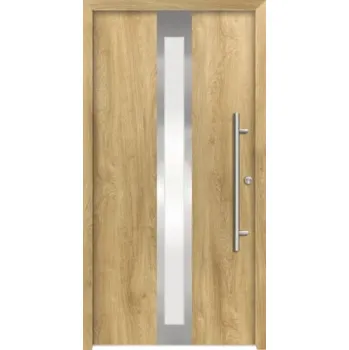 Vchodové dveře Hliníkovo-ocelové vchodové dveře bezpečnostní Anthene RC2 100 x 210 cm P dub přírodní