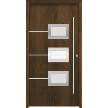 Vchodové dveře Hliníkovo-ocelové vchodové dveře bezpečnostní Hera RC2 100 x 210 cm P ořech
