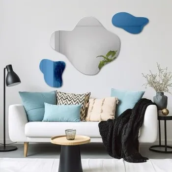 Zrcadlo Nepravidelné modré zrcadlo – AQUA BLUE