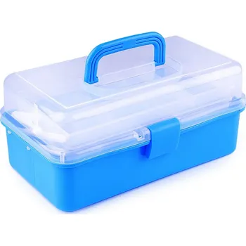 BOX - plastový zásobník průsvitný II (MODRÝ)