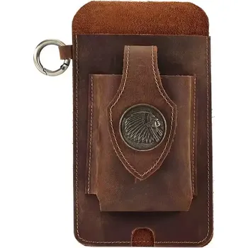 Ledvinka Bullcaptain kožené pouzdro na pásek Indiana Světlé hnědé