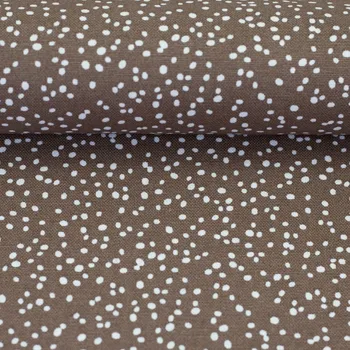 SWAFING Dekorační látka Wiebke puntíky hnědá