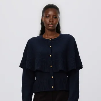 Dámský svetr Reserved - Kardigan s ozdobnými knoflíky - tmavomodrá - 442GP-59X - 442GP-59X-L