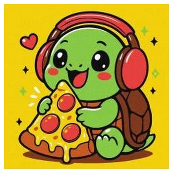 Set školních potřeb Malowanie po numerach - Żółwik i pizza 25x25cm